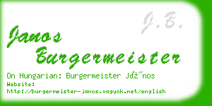janos burgermeister business card